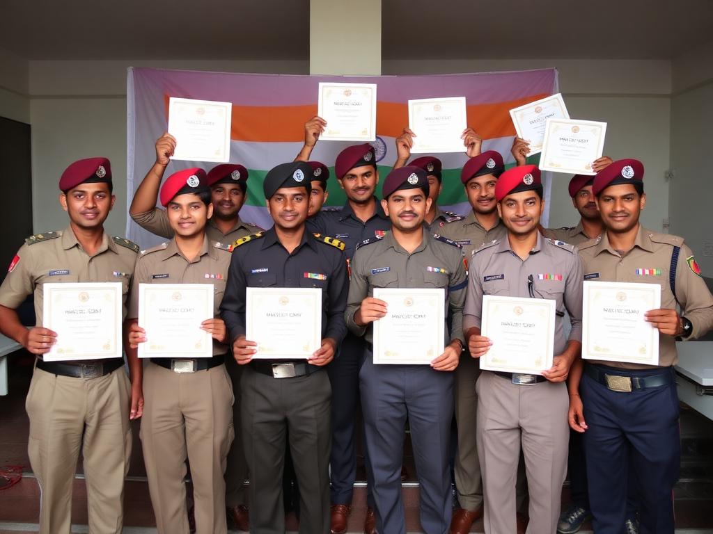 Successful cadets with certificates